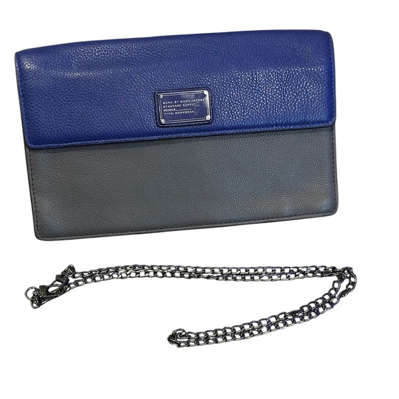 MARC BY MARC JACOBS BLUE AND GRAY CLUTCH WITH DUST BAG - Picture 6 of 15
